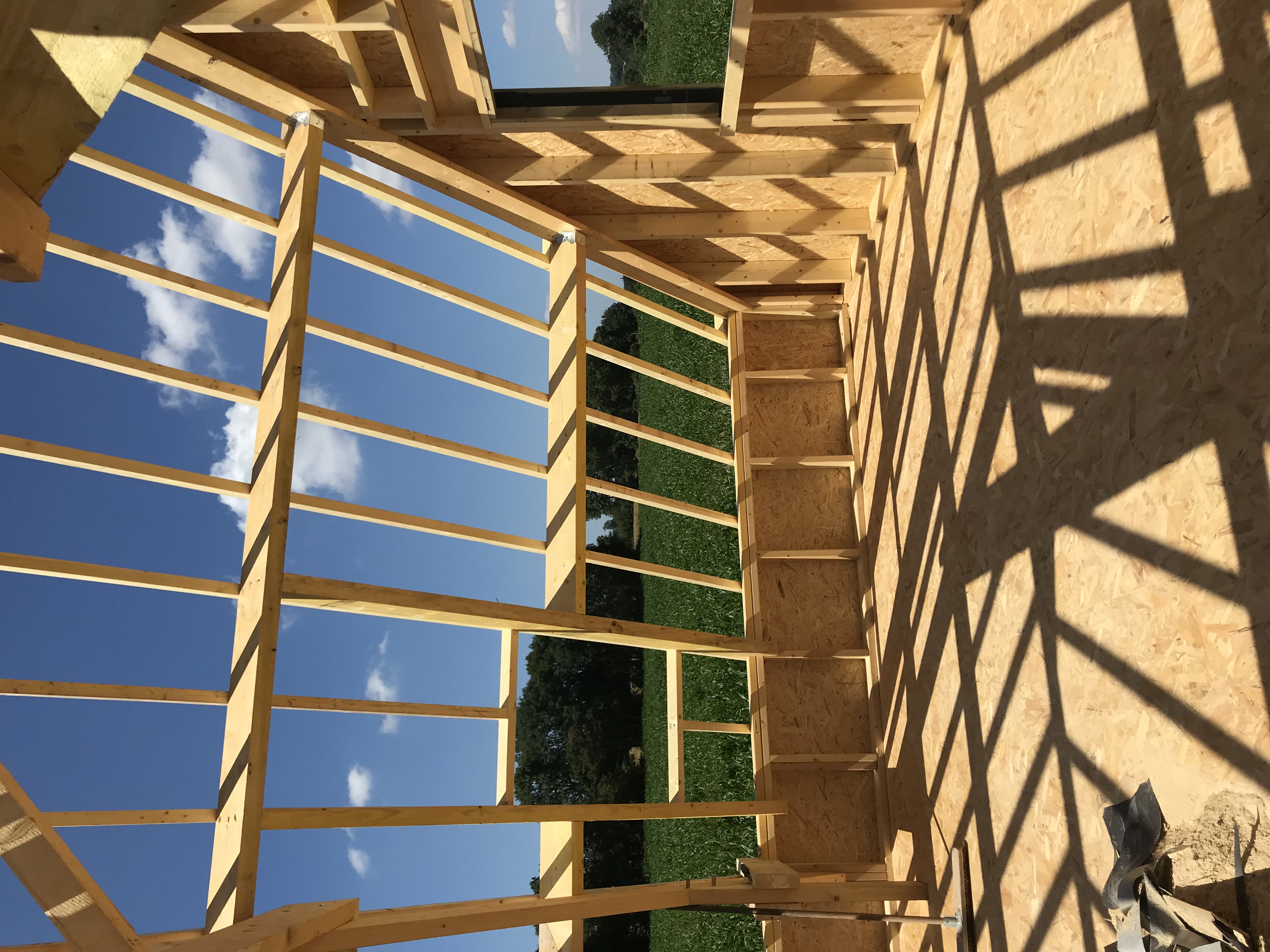 Ossature bois étage d'une maison - Lefrançois Construction